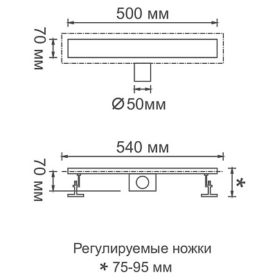 Душевой трап 50*7 GERHANS комбинированный затвор K80107-50