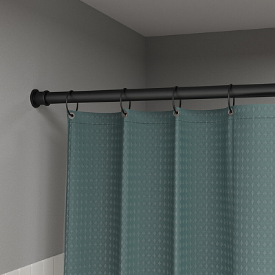 Карниз для ванной комнаты 110-200 см, черный матовый, IDDIS, RSB0120i14