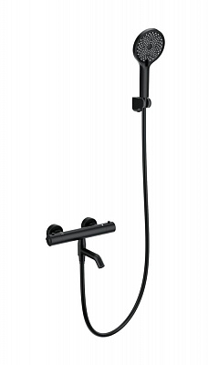 Смеситель для ванны с душем и термостатом Wonzon & Woghand INN 3, Черный матовый WW-B2065-A1-MB