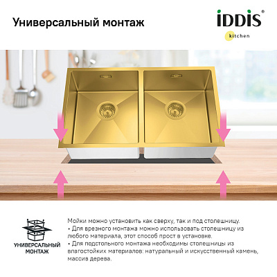 Мойка из нержавеющей стали Iddis Edifice EDI75B2i77