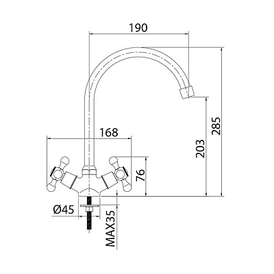 Смеситель для кухни Milardo Duplex DUPSB0JM05