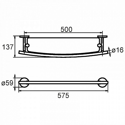 Полка стеклянная Milardo  Cadiss Milardo CADSMG0M44