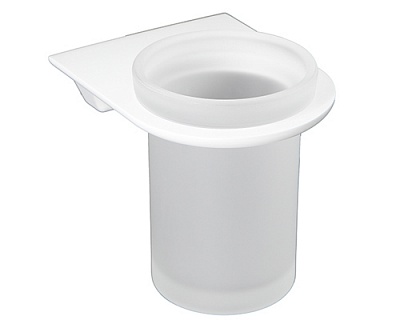 Стакан для зубных щеток стеклянный WasserKRAFT Kammel K-8328WHITE