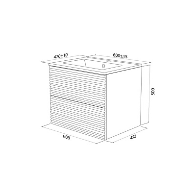 Тумба с умывальником подвесная 60 Iddis Bild BIL60W0i95K