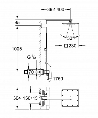 Душевая стойка Grohe Euphoria Cube XXL System 230 26087000