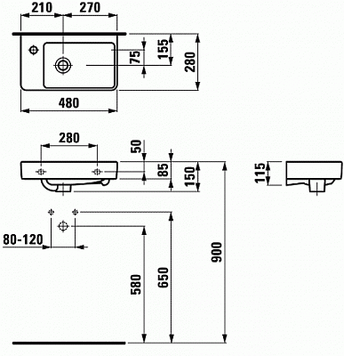 Раковина Laufen PRO А 48х28 8.1595.5.000.104.1