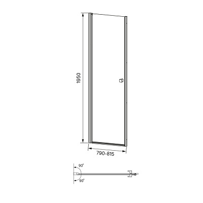 Душевая дверь распашная Iddis Ray RAY6CP8i69 800х1950
