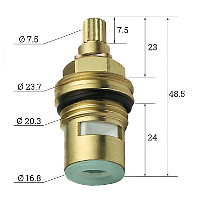 Кран-букса для смесителя Ledeme L52- 2 (1/2 15 шлицов)