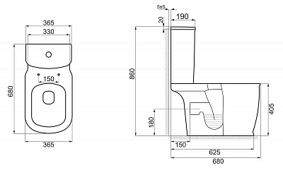 Бачок унитаза Belbagno PRADO BB10150T
