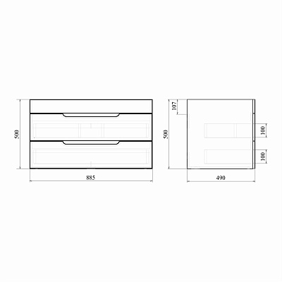Тумба подвесная MIRSANT Soho Quadro 90 УТ000085917 (раковина Deep 90)