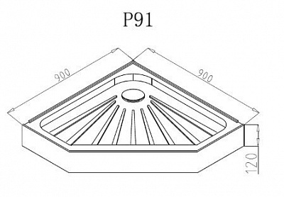 Душевой поддон пентагональный  Cerutti Spa P91 90*90*15