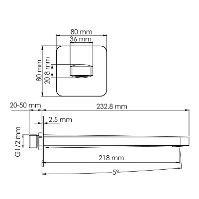 Настенный излив для ванны WasserKRAFT A274