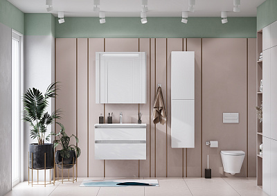 Тумба под раковину Roca The Gap 80 белый глянец 2 ящика A857399806