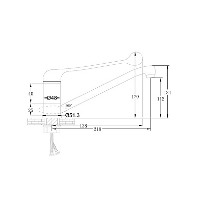 Смеситель для кухни РМС SL42-004F-25 хирургический