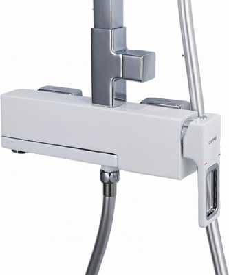 Душевая система с тропическим душем Gappo G17 G2417-8, белый/латунь