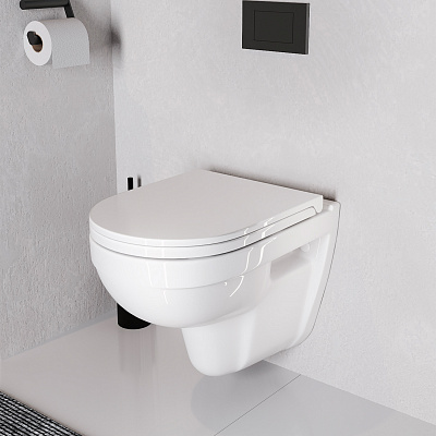 Унитаз подвесной безободковый Sanita Luxe Best (сиденье дюропласт, микролифт) BSTSLWH0104