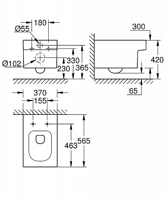 Унитаз подвесной каскадный Grohe Cube Ceramic 3924500H