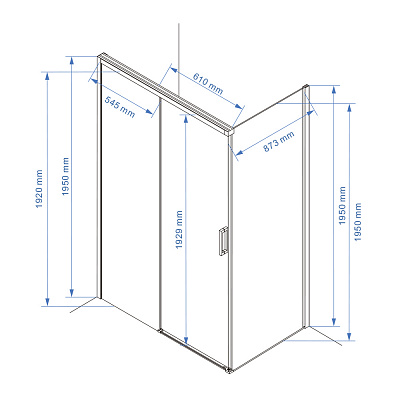 Душевое ограждение 120х90 MONTEREY EX-807 хром прозрачное стекло 8мм (Soft closing)
