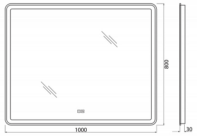 Зеркало BelBagno SPC-MAR-1000-800-LED-TCH-WARM с подогревом