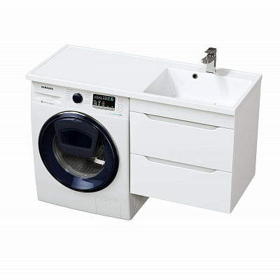 Тумба подвесная под стиральную машину 2 ящика MIRSANT Soho Quadro 60/1 УТ000095716