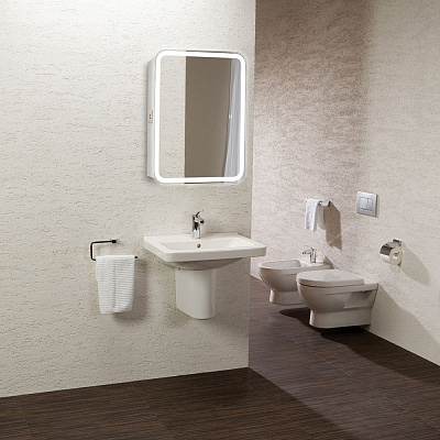 Зеркало-шкаф 50х75 с сенсорным выключателем Silver Mirrors Фиджи Flip 50 LED-00002471
