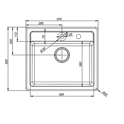 Гранитная мойка Iddis Vane G V02G571i87