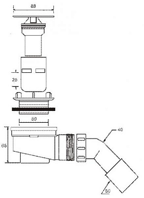Трап для душевого поддона MRS6C-S