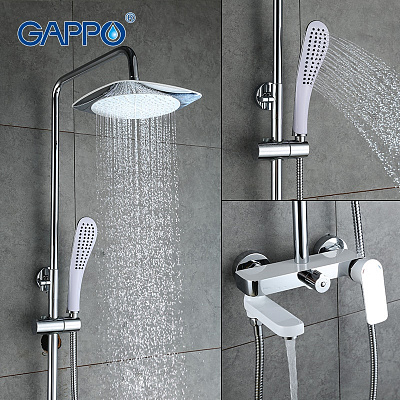 Душевая система Gappo Noar G48 G2448 латунь, белый-хром