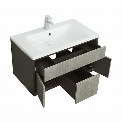 Тумба с раковиной Aquaton Уэльс 80 графит 1A267901WA6A0 new