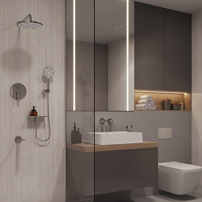 Кронштейн для верхнего душа в стену круглый, глянцевый хром, Dale Milardo, DALSB39M61