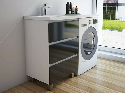 Комплект мебели Dallas Luxe 120х48 левосторонний напольный, 3 ящика (ШхГхВ) 548х476х860 Эстет ФР-00001922