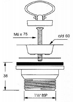 Слив MRSKW-1 1 1/2 60 мм