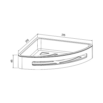 Полка угловая Iddis Optima Home SHE11SBi44, черная