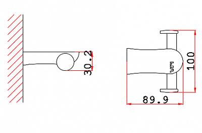 Крючок двойной VRI Basilica HG801002 хром