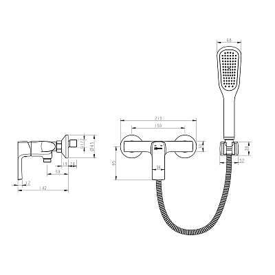 Смеситель для душа Lemark Ursus LM7203BL