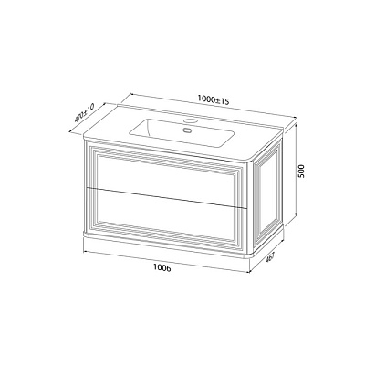 Тумба подвесная с раковиной (0101000i28) 100 см, белый, Iddis Oxford Neo OXN10W0i95K