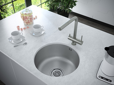 Мойка для кухни нержавеющая  Paulmark Werra PM404646-BS