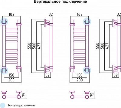 Полотенцесушитель водяной Сунержа Богема прямая 500х150 Состаренная бронза