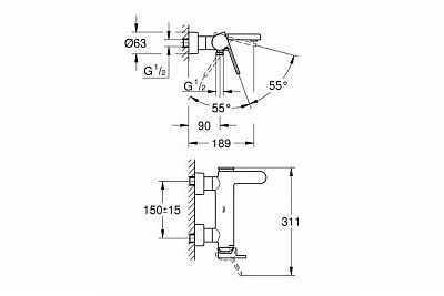 Grohe Plus Смеситель для ванны 33553003