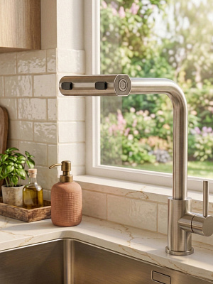 Смеситель для кухни с фильтром (нержавеющая сталь) CALORIE CAL50116-1