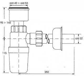 Трап для писуара HC2P