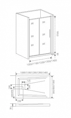 Душевая дверь Good Door Idea 140 WTW-140-C-B ИД00011