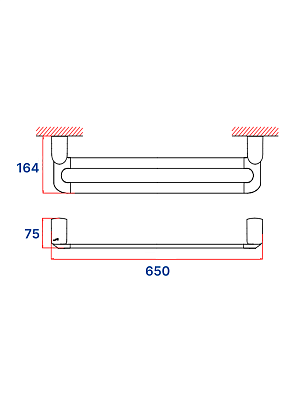 Держатель полотенец двойной VRI Baciano HG800315