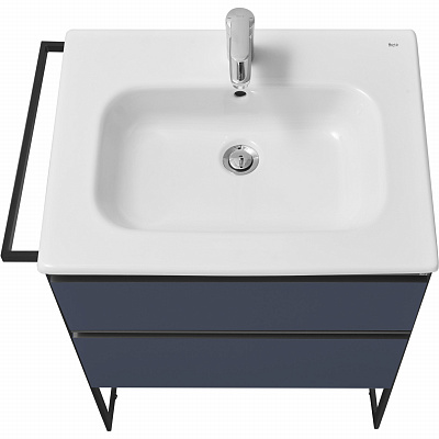 Тумба с раковиной Roca Domi 60 2 ящика ZRU9307867, синий матовый