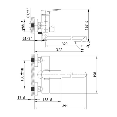 Смеситель для ванны Iddis Bridge BRDSB02i10WA