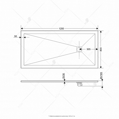 Душевой поддон 120х80 RGW ST-G 16152812-02 прямоугольный искусственный камень, графит