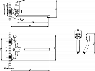 Смеситель универсальный Lemark Partner LM6557C