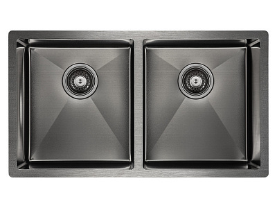 Мойка для кухни нержавеющая Paulmark Twin PM237844-GM