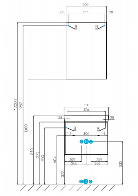Тумба под раковину AQUATON Асти 55 1A263101AX2B0