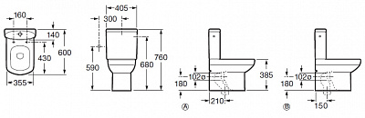 Бачок унитаза Dama Senso COMPACTO Roca 34151B000 (нижний подвод)